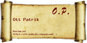 Ott Patrik névjegykártya